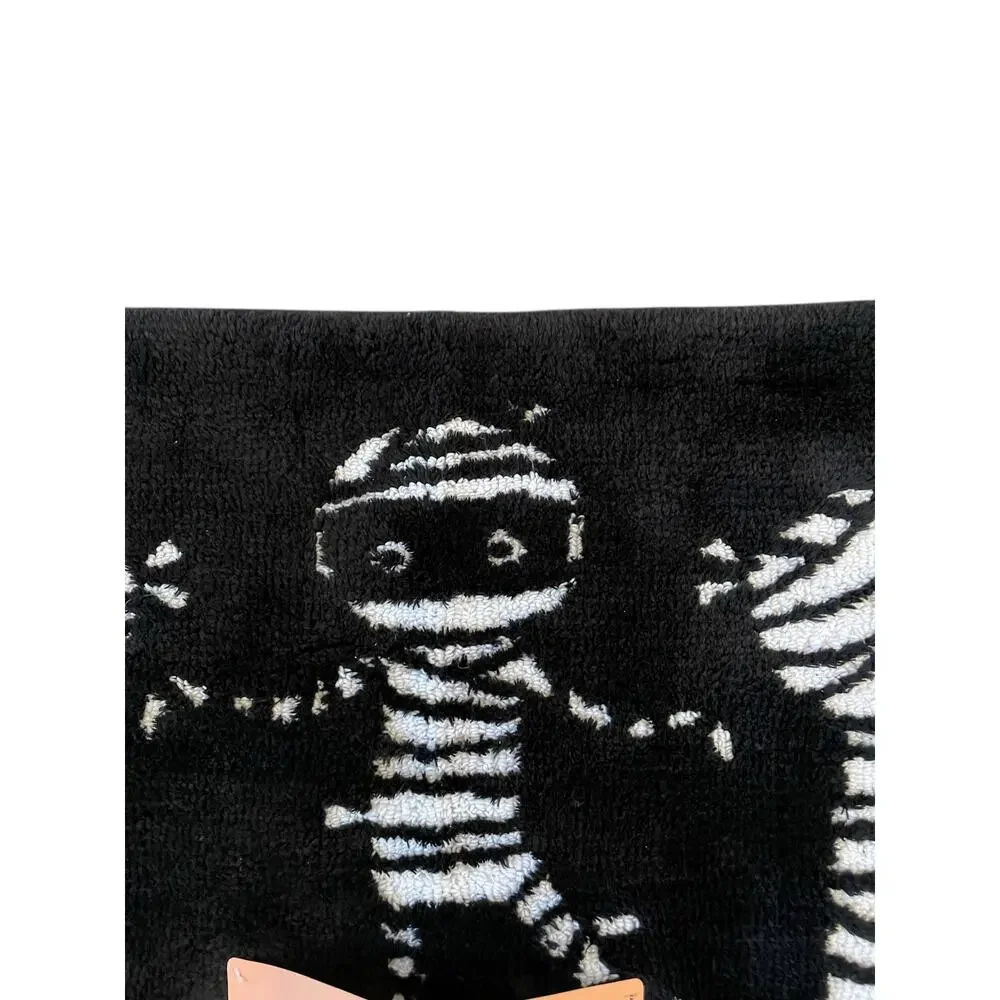 Kassaspa Mummy Walk Bath Rug 21x34  Black & White Halloween Bath Decor New